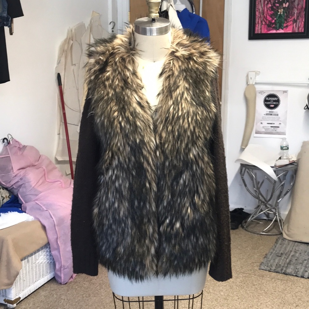 Faux fur sweater